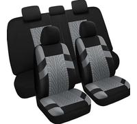 YGHJYTF Fundas de Asiento de Coche para Fo-rd S-MAX 2006 2007 2008 2009 2010, Fundas de Asiento de Coche de 9 Piezas Protector para Asiento de Coche Accesorios Interiores,B/Grey