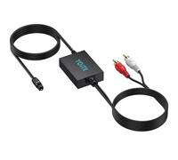 YGiTK Convertidor Digital a Analógico Óptico a RCA Adaptador DAC de 192 kHz 7 pies/2,1 m Largo Cable Plug&Play para HDTV, DVD, Reproductores de Blu-Ray y Consolas de Juegos