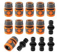 YGKYMVW Conjunto de Acoplamiento de Manguera, 15 Piezas 1/2 Pulgada 13mm Doble Enchufe Manguera de Jardín de Extensión de Acoplamiento, Acoplamiento de Manguera para la Extensión de la Manguera