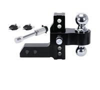 YGLEEULI Remolque de enganremolque Enganche de Remolque Ajustable Receptor 2" caída/elevación 6" Montaje Bola GTW 12500 LBS Cerraduras Dobles Doble 2-5/16"(WTH13 Black)