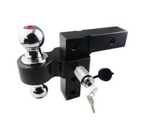 YGLEEULI Remolque de enganremolque Enganche de Remolque Ajustable Receptor 2" caída/elevación 6" Montaje Bola GTW 12500 LBS Cerraduras Dobles Doble 2-5/16"