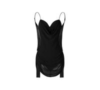 YGLEEULI Vestidos Danza Latina Vestido Lencero for Mujer, Traje con Flecos for Baile Latino, Ideal for Entrenamiento y presentaciones de cha-cha-chá Samba. Falda Corta Sexy(Black,S)