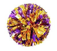YGLONG Alfombrilla de Escaleras 2 Pompones de Animadora for Manos y Dedos, Accesorios for Baile, for Mujeres niñas(Purple Gold)