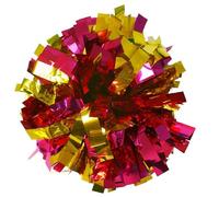 YGLONG Alfombrilla de Escaleras 2 Pompones for animadoras de 32 cm con Mango Anillo, for Fiestas Baile, Deportes, Suministros for la Victoria(Metal Gold M Rose)