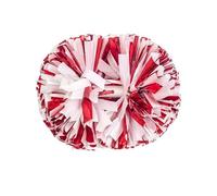 YGLONG Alfombrilla de Escaleras 2pcs Cheerleading Metallic Pom Poms with Handle Vibrant Color Cheering Squad Hand Flower Pompoms Party Accessories(Red White)