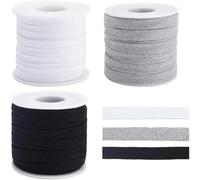 YGLONG Cordón 3 Rolls 32.8Yards Flat Replacement Cotton Cords 10mm Wide Colors Drawstring Cord Rope With Plastic Spools For Garment