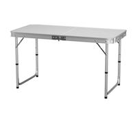 YGLONG Mesa Plegable Mesa de Camping Aluminio 120x60x70cm, Plegable portátil pequeña for Picnic, computadora, Escritorio, TV, Cena, Cama, Oficina en casa, Blanca