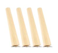 YGLONG Patas para Muebles Madera 4 Pack Furniture Legs Wooden Solid Furniture Feet Oblique/Straight Table Feet Home Non-Slip Chair Replacement Feet Sloping Foot(Oblique Feet H20cm)