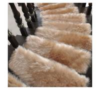 YGMNQAL 1 Uds. Alfombra for escaleras, Alfombrilla for escalones, Alfombrillas de Felpa, Alfombra for pies Lana imitación, autoadhesiva sin Pegamento, tamaños Personalizables(Brown,Arc-24x65cm)