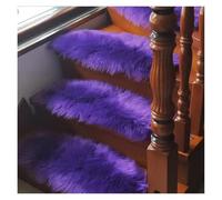 YGMNQAL 1 Uds. Alfombra for escaleras, Alfombrilla for escalones, Alfombrillas de Felpa, Alfombra for pies Lana imitación, autoadhesiva sin Pegamento, tamaños Personalizables(Purple,Arc-24x75cm)