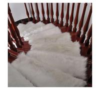 YGMNQAL 1 Uds. Alfombra for escaleras, Alfombrilla for escalones, Alfombrillas de Felpa, Alfombra for pies Lana imitación, autoadhesiva sin Pegamento, tamaños Personalizables(White,Arc-24x75cm)