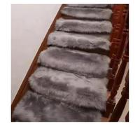 YGMNQAL 1 Uds. Alfombra for escaleras, Alfombrilla for escalones, Alfombrillas de Felpa, Alfombra for pies Lana imitación, autoadhesiva sin Pegamento, tamaños Personalizables(Gray,Arc-24x65cm)