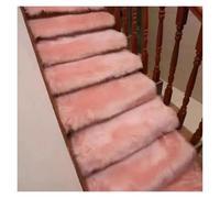 YGMNQAL 1 Uds. Alfombra for escaleras, Alfombrilla for escalones, Alfombrillas de Felpa, Alfombra for pies Lana imitación, autoadhesiva sin Pegamento, tamaños Personalizables(Pink,Arc-24x65cm)