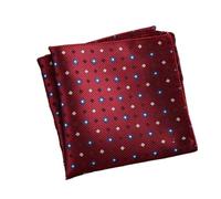 YGMNQAL 10pc Fashion Men Neck Tie Handkerchief Embriodery Suit Mens Wedding Silk Pocket Square Striped Red Hanky(Color-3)