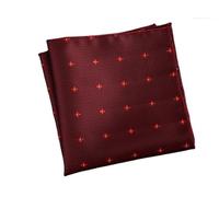 YGMNQAL 10pc Fashion Men Neck Tie Handkerchief Embriodery Suit Mens Wedding Silk Pocket Square Striped Red Hanky(Color-07)