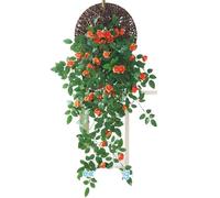 YGMNQAL 1Pc Artificial Vines Flowers Fake Rose Vine Hanging Plants Green Plant Home Garden Wall Fence Outdoor Wedding Decoration(Tangerine Orange)
