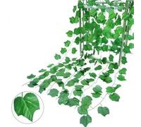 YGMNQAL 2.1M Green Ivy Leaf Hanging Vine Artificial Garland Silk Wall Plant Home Garden Decoration Wedding Party DIY Fake Wreath Leaves(Light Pink)