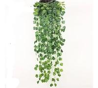 YGMNQAL 2.1M Green Ivy Leaf Hanging Vine Artificial Garland Silk Wall Plant Home Garden Decoration Wedding Party DIY Fake Wreath Leaves(Light Yellow)
