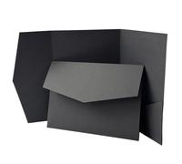 YGMNQAL 20 o 25 sobres de papel for invitaciones boda con bolsillo en blanco, personalizadas(Black,25pcs)