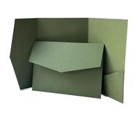 YGMNQAL 20 o 25 sobres de papel for invitaciones boda con bolsillo en blanco, personalizadas(Green,25pcs)