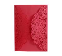 YGMNQAL 25/50 tarjetas de invitación boda cortadas con láser, encaje floral, for negocios, cumpleaños, despedida soltera, decoración for fiestas bodas(Red,50pcs)