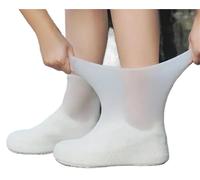YGMNQAL 2Pair Silicone WaterProof Shoe Covers Lip-resistant Rubber Overshoes Accessories For Outdoor Rainy Day(White)