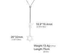 YGMNQAL 2pc Long Star Of Pendant Necklace For Women Gold Color Sweater Neck Chain(Color-3)