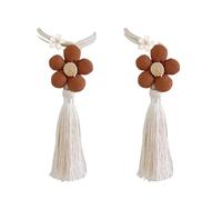 YGMNQAL 2pcs Creative Curtain Tiebacks - Knitted Small Fruit Ornaments For Draping, Decorating Sheer Curtains and Securing Panel(Coffee - 2pcs)