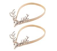 YGMNQAL 2Pcs Gold Punch-Free Iron Curtain Buckles Light Deer Head Tieback Clip Christmas Holder Home Deco