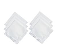 YGMNQAL 6Pcs Wedding Season Cotton Lace Handkerchief Happiness DIY Embroidery Printing Handmade Pure White 25cm