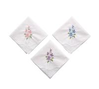 YGMNQAL 8pc 28cm Colorful White Lace Embroidered Handkerchief Square Towel Cotton Soft Ladies For Party(Flower type four col)