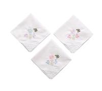 YGMNQAL 8pc 28cm Colorful White Lace Embroidered Handkerchief Square Towel Cotton Soft Ladies For Party(Flower type five col)