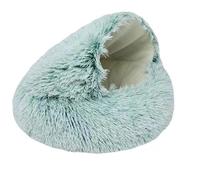 YGMNQAL Autumn and Winter Soft Plush Pet Bed and Warm and Cold Comforter Nest Shell Cat Semi-Enclosed(Green,40x40cm)