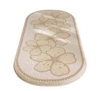 YGMNQAL Bedroom Decor Floral Bedside Rug Pink Plush Carpets For Living Room Cream Style Casual Fluffy Soft Irregular Mat(Color03,55x140cm)