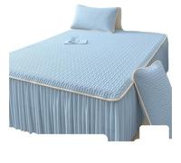 YGMNQAL Conjunto de Falda Cama refrescante Verano con Funda Almohada, Funda colchón Enfriador látex, Sábana Ajustable Transpirable, Ropa, Alfombrilla Queen King(Yellow,120x200cm-2pcs)