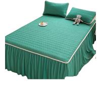 YGMNQAL Conjunto de Falda Cama refrescante Verano con Funda Almohada, Funda colchón Enfriador látex, Sábana Ajustable Transpirable, Ropa, Alfombrilla Queen King(Blue2,120x200cm-2pcs)