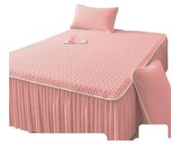 YGMNQAL Conjunto de Falda Cama refrescante Verano con Funda Almohada, Funda colchón Enfriador látex, Sábana Ajustable Transpirable, Ropa, Alfombrilla Queen King(Purple,180x200cm-3pcs)