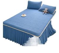 YGMNQAL Conjunto de Falda Cama refrescante Verano con Funda Almohada, Funda colchón Enfriador látex, Sábana Ajustable Transpirable, Ropa, Alfombrilla Queen King(Green,180x200cm-3pcs)