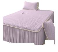 YGMNQAL Conjunto de Falda Cama refrescante Verano con Funda Almohada, Funda colchón Enfriador látex, Sábana Ajustable Transpirable, Ropa, Alfombrilla Queen King(White,90x200cm-2pcs)