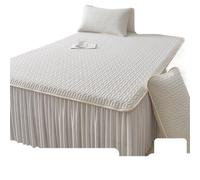 YGMNQAL Conjunto de Falda Cama refrescante Verano con Funda Almohada, Funda colchón Enfriador látex, Sábana Ajustable Transpirable, Ropa, Alfombrilla Queen King(Color1,180x200cm-3pcs)