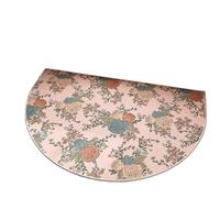 YGMNQAL Door Carpet Non-Slip Waterproof Dirt-Resistant Floor Mat Semi-Circle Flower Pink Entrance Welcome Rug Home Decoration Foot Mats(Color2,180x280cm)