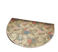 YGMNQAL Door Carpet Non-Slip Waterproof Dirt-Resistant Floor Mat Semi-Circle Flower Pink Entrance Welcome Rug Home Decoration Foot Mats(Color3,80x160cm)