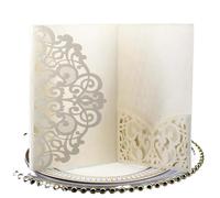 YGMNQAL Elegante corona cortada a láser for invitación de boda, tarjeta felicitación, suministros regalo for fiesta, decoración(Beige)