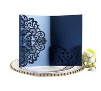 YGMNQAL Elegante corona cortada a láser for invitación de boda, tarjeta felicitación, suministros regalo for fiesta, decoración(Blue)