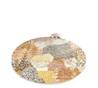 YGMNQAL Ethnic Style Patchwork Printed Circular Carpet Watercolor Flower Anti Slip Rug Bedroom Living Room Entrance Mat Home Decoration(Color02,120x120cm)