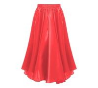 YGMNQAL Falda flamenca for niñas, vestido de baile corrida toros, faldas largas gitanas, traje actuación for bailarina, ropa danza del vientre, tango latino(Red,140)