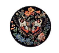 YGMNQAL Floral Round Rug with Tropical Bird Print - Washable Boho Vintage Floor Mat For Living Room & Bedroom(Color1,Diameter 90cm(35in))