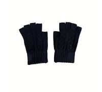 YGMNQAL Guantes Sin Dedos Fingerless Gloves, Winter Warm Knitted Half-Finger For Work, Running, Cycling, Driving, Unisex, Casual Ribbed Cuff Design(Black)