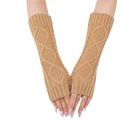 YGMNQAL Guantes Sin Dedos Sleeves For Women Accessories Arm Warmers Fingerless Gloves Winter(Beige)