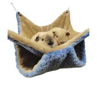 YGMNQAL Hamaca para Mascotas Hamaca for Ratas | Cama cálida de invierno de felpa gruesa doble for saco de dormir tipo nido de casa de hámster(Blue,30X30CM)